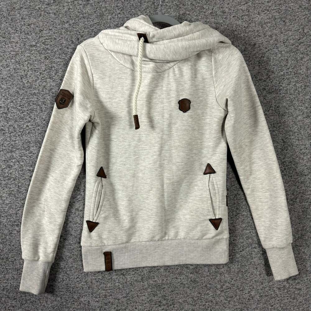 Naketano Women's Size Small Beige Cowl Neck Pullover Jumper Sweater